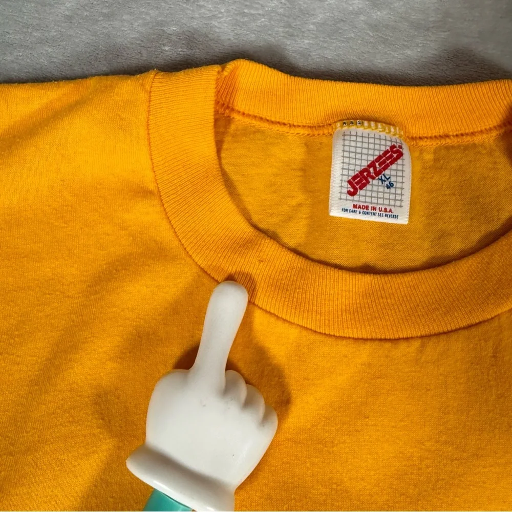 Vintage EIIGY POCR F**k Off Flip T Shirt Mens XL (Fits L) Funny Made In USA 90s - Picture 3 of 10